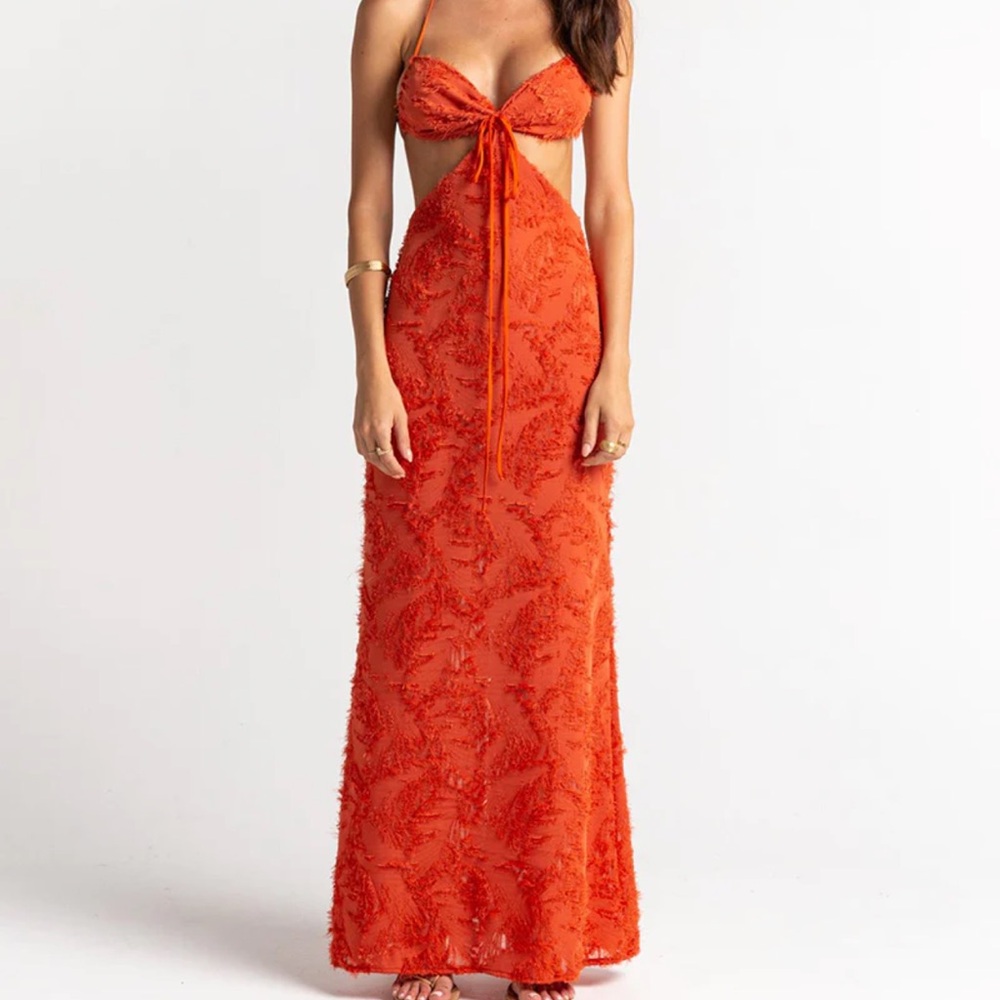 Brand New (NWT) Arcina Ori Kara Dress - Burnt Orange - Picture 8 of 13